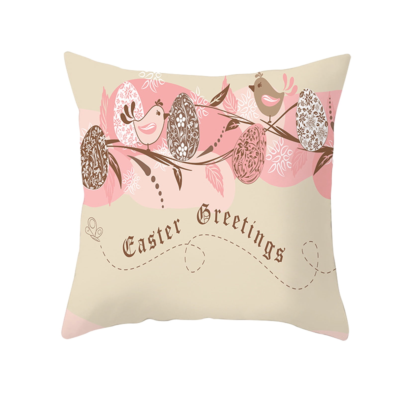 JPLZi Easter Throw Pillow Covers Cartoon Easter Bunny Eggs Decorative