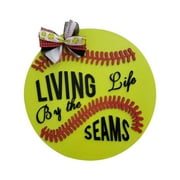 JPLZi Living Life By The Seams Door Hanger Sign Hanging Holiday Listing Sign Home Front Door Decor Ornament