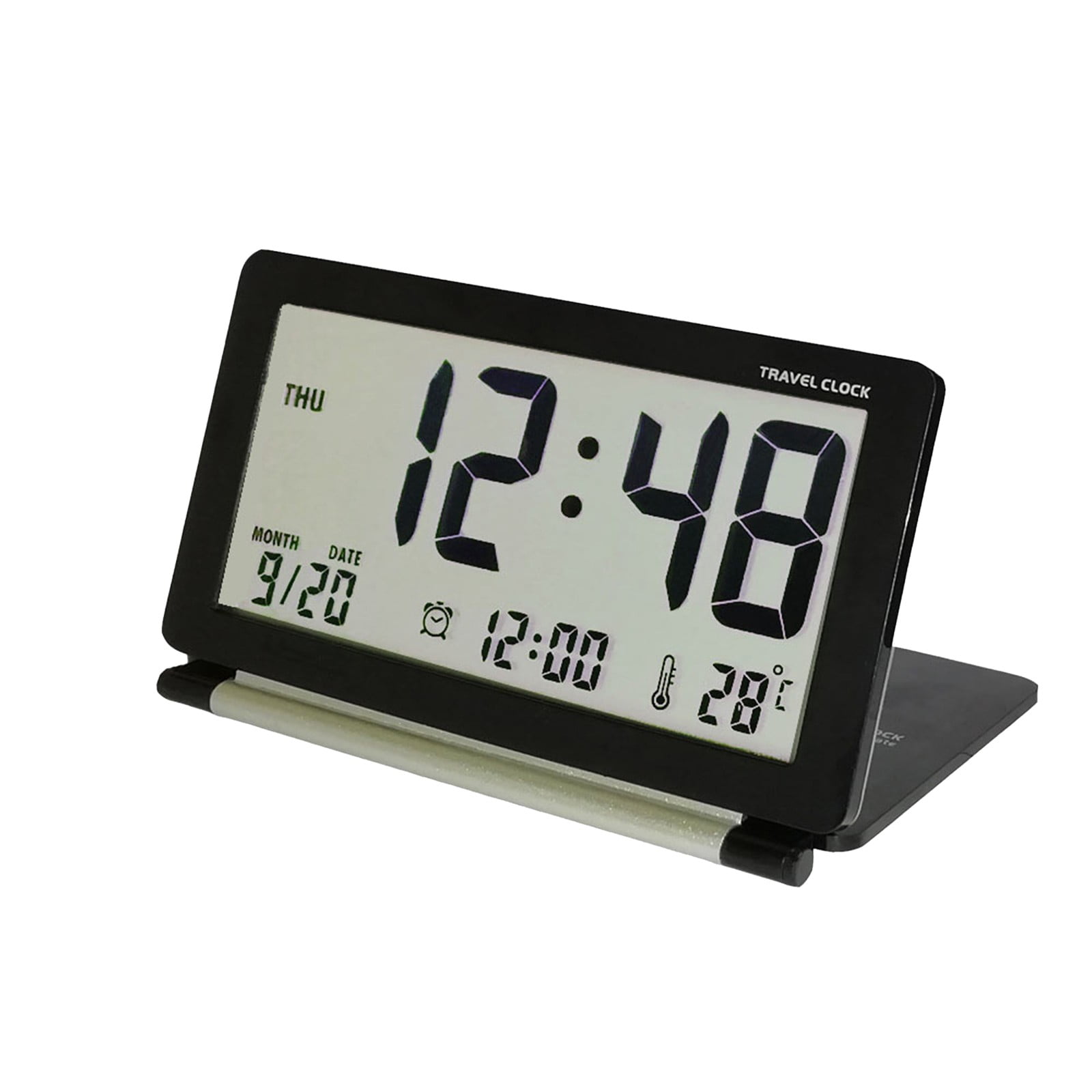 JPLZi Travel Clock Large Number Display Alarm Clock With Temperature