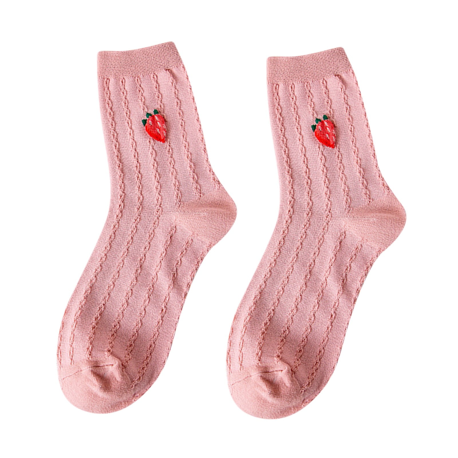 JPLZi Womens To Keep Warm Sock Strawberry Printing Lightweight Cotton