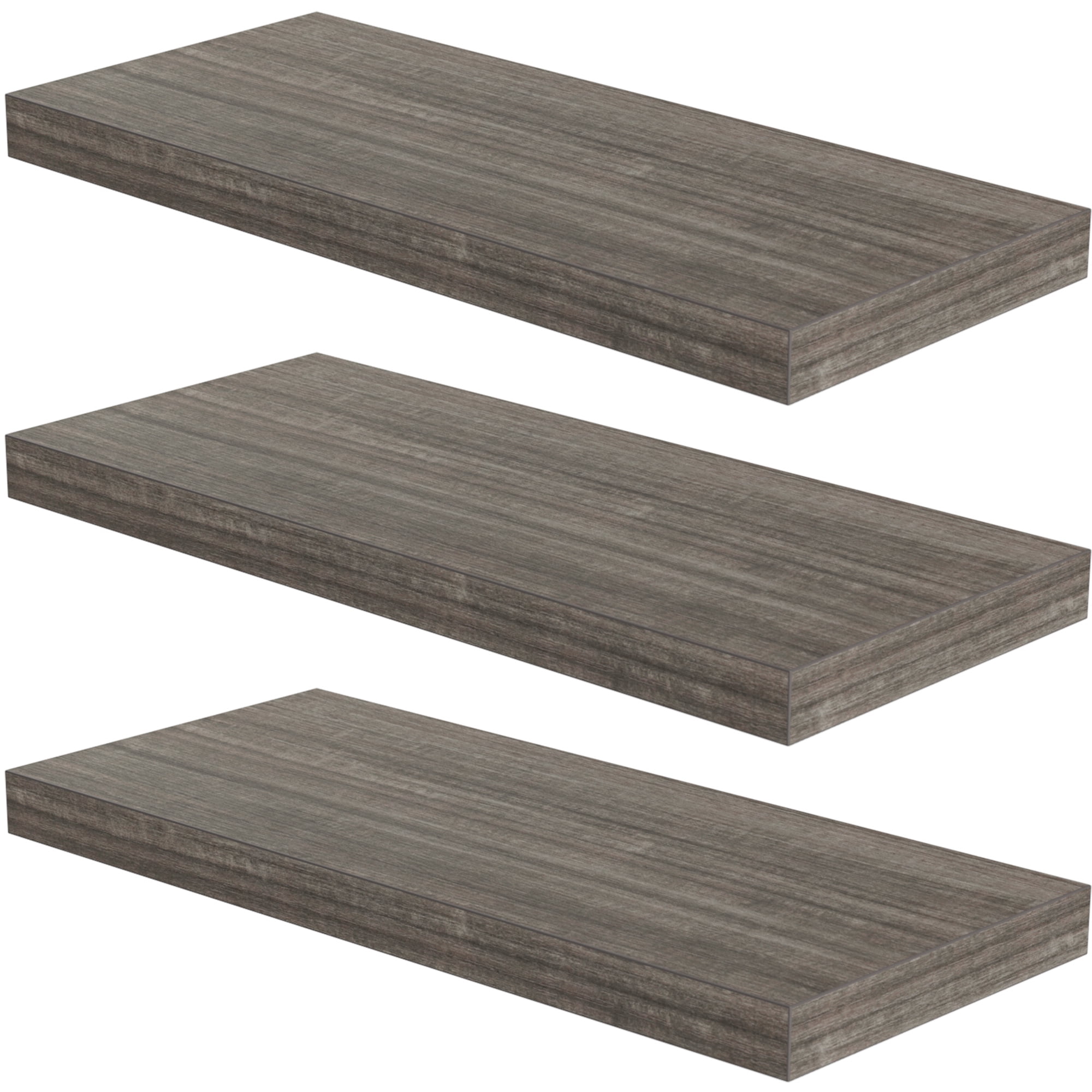 JPND 30-inch Wood Floating Shelves, Set of 2, Invisible Brackets for ...