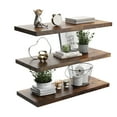 thumbnail image 1 of JPND 30 inch Wooden Floating Wall Shelf with Invisible Brackets Set of 3, for Bedroom/Bathroom/Living Room and Kitchen Storage,Rustic Brown, 1 of 7