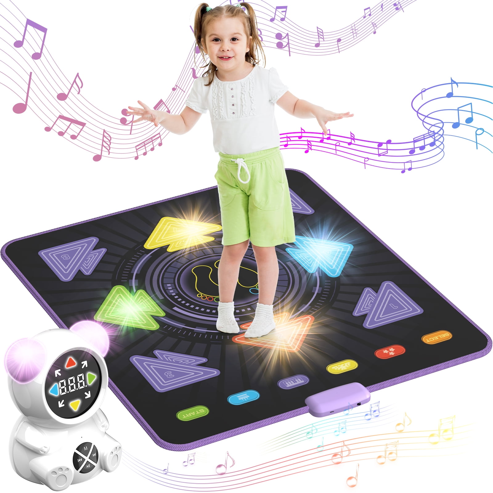 JPNN Dance Mat, Light Up Dance Mat With Wireless Bluetooth,Music Dance