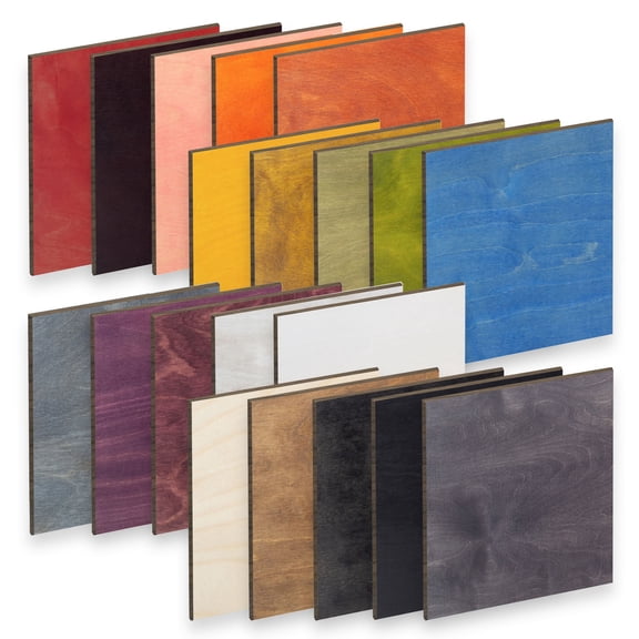 JPPlus ColorShop Colored Birch Craft Wood Sheets 1/8" (3mm) Engravable For Laser & Rotary Engraving, UV-LED Printing, Toner Heat Transfer, Signage, Ornaments, 12" x 12" Square -Graphite