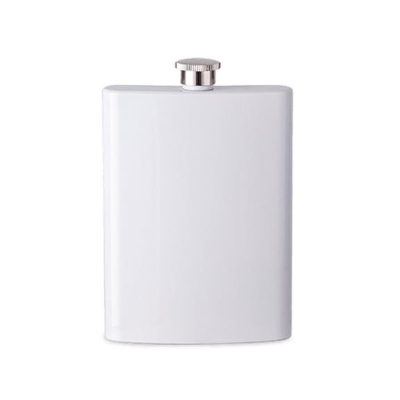 JPPlus White Sublimation Flask Blanks Perfect for Custom Groomsmen Gifts, Wholesale Sublimation Gifts. Bulk 8oz Flasks for Sublimation (White (Each))