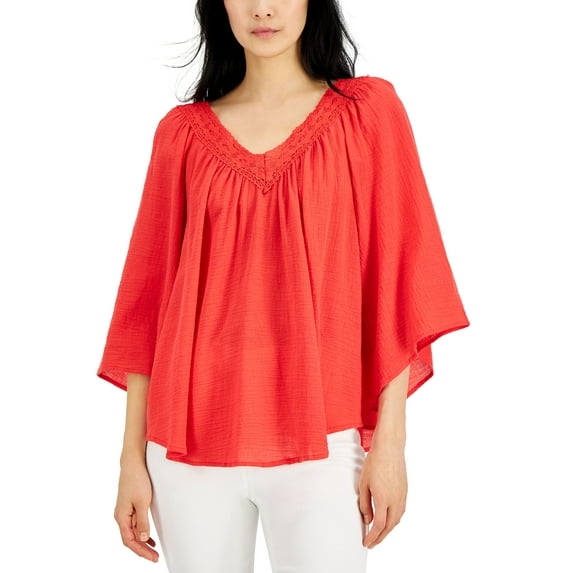 JPR Studio Dolman Sleeve Top Poinsetta XL