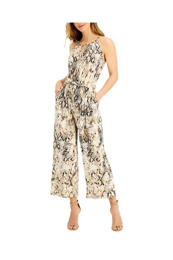 JPR Studio Women's Printed Sleeveless Open RD Zebra Cakes Jumpsuit Pockets XL