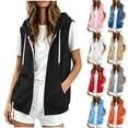 thumbnail image 1 of JPVDPA Women's Lightweight Hooded Vest Sleeveless Zip Up Hoodies Solid Casual Athletic Sweatshirt Jacket with Pockets Pink XL, 1 of 9