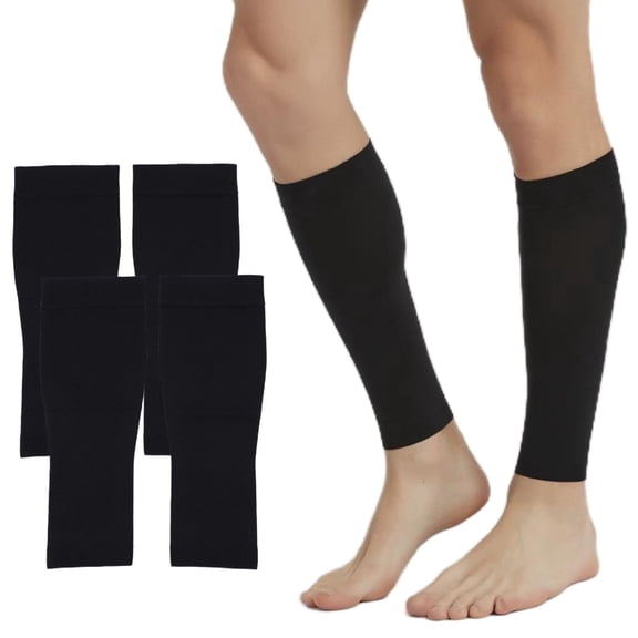 JQ 15-22mmHg Copper Calf Compression Sleeves Graduated Support for Long Flights Nurses Teachers 2Pack