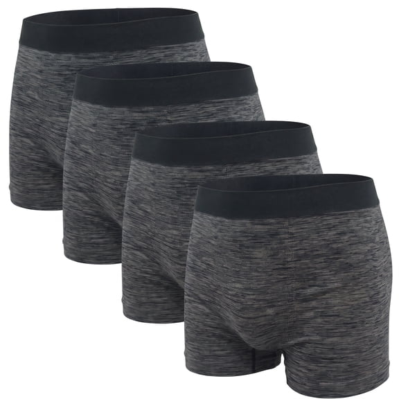 JQ Men's Seamless Boxer Briefs Anti-Odor Underwear with Copper Yarn for Daily Wear 4Pack