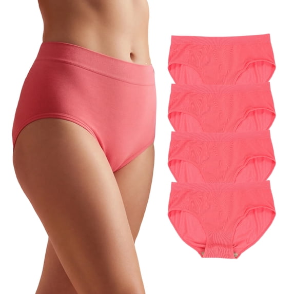 JQ Womens High Waist Bamboo Viscose Panties 4Pack Copper-Infused Briefs Odor-Free Soft Breathable Underwear