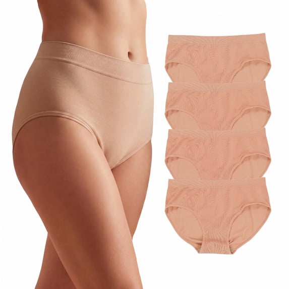 JQ Womens High Waist Bamboo Panties 4Pack – Soft and Breathable Underwear with Anti-Odor Copper