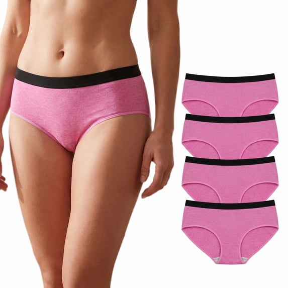 JQ Womens Seamless Underwear, Mid Waist Nylon Briefs with Anti-Odor Copper Technology,4Pack