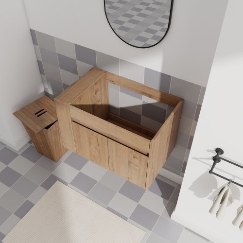 JQCX 30 Inch Bathroom Vanity With Open Shelf, KDPACKING(Only Vanity