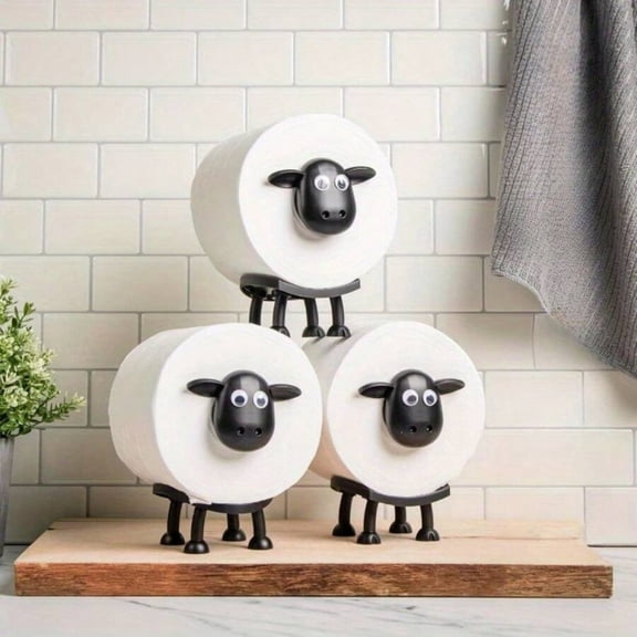 JQDWMDLX 3Pcs Sheep Toilet Roll Holde, Tissue Paper Storage Stand for Bathroom Shelf Housewarming Gift Bathroom Stand Table Counter Decor