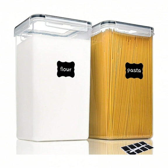 JQDWMDLX Large Food Storage Containers with Lids Airtight 5.2L /176Oz, for Flour, Sugar, Baking Supply, 2PCS BPA Free Plastic Canisters for Kitchen Pantry Organization