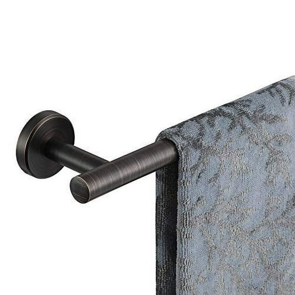 JQK Oil Rubbed Bronze Towel Bar, 12 Inch Stainless Steel Towel Rack Bathroom, Towel Holder Wall Mount, Total Length 15 Inch, TB110L12-ORB