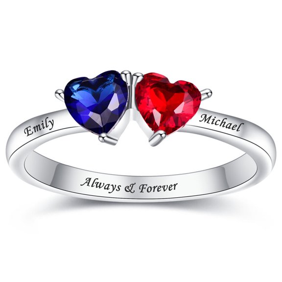 JQUEEN 925 Sterling Silver Rings for Women Promise Rings Engraved Family Anniversary Rings with Any Names