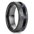 thumbnail image 1 of JQUEEN Black Tungsten Rings for Men Blue Sandstone 8mm Wedding Bands Hammered Finish Comfort Fit Size 7-12, 1 of 5