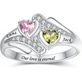 thumbnail image 1 of JQUEEN Heart, Amethyst & Cubic Zirconia Fashion Ring, Sterling Silver,Tourmaline & Opal, 5", 1 of 5