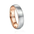 thumbnail image 1 of JQUEEN Men's 6mm Rose Gold Plated Tungsten Carbide Rings Size 7-12, 1 of 5