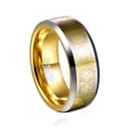 thumbnail image 1 of JQUEEN Men's 8mm Cross Pattern Tungsten Wedding Rings Golden Ring Size 7-12, 1 of 5