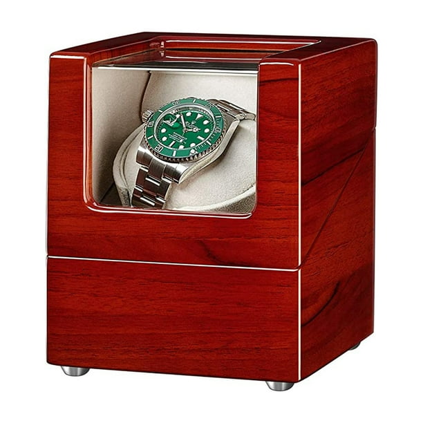 JQUEEN Single Watch Winder for Automatic Watches Fit Lady and Man Watches Red Walmart Business Supplies