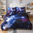 thumbnail image 1 of OKKEEY Twin Galaxy Bed in a Bag for Boys & Girls, 6 Pcs Outer Space Theme Teens Bedding Sets, Reversible Soft Microfiber Comforter Sets Kids Room Decor (Dark Blue), 1 of 10