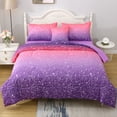 thumbnail image 1 of OKKEEY Pink Purple Bed in a Bag Glitter Theme Comforter Set Twin Size for Girls Kids Teens, 6 Pcs Colorful Gradient Stars Bedding Set with Sheets for All Seasons, 1 of 10