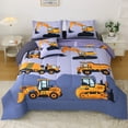 thumbnail image 1 of OKKEEY Twin Bed in a Bag Bedding Sets for Boys, 6 Pcs Construction Truck Theme Comforter Set, All Season, Car Excavator Tractor Room Bedding Gift for Kids Teens, 1 of 10
