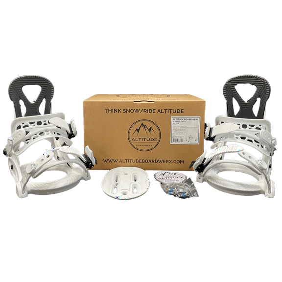 JR KIDS ALTITUDE "JR RIPPER" SNOWBOARD BINDINGS (WHITE) 4x4 BURTON 3D & EST SIZES: 2-6