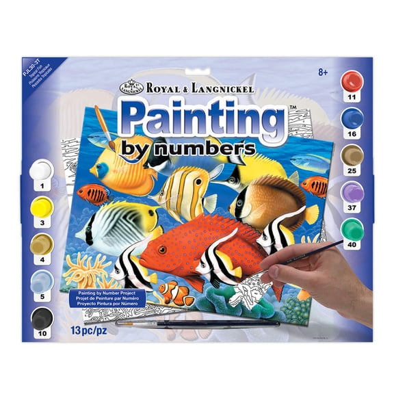 Royal & Langnickel Painting by numbers 13pc Tropical Fish Painting Project