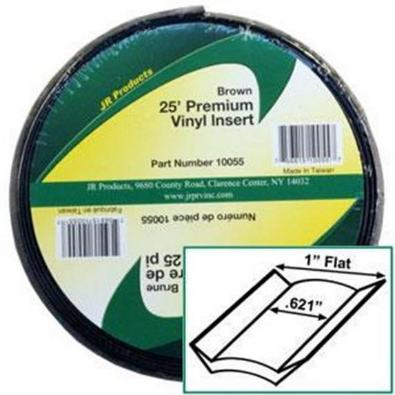JR PRODUCTS 10055 Exterior Hardware RV 1 in. x 25 ft. Vinyl Insert Brown
