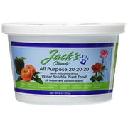 JR Peters Jacks Classic Water Soluble All Purpose Fertilizer, 20-20-20, 8oz