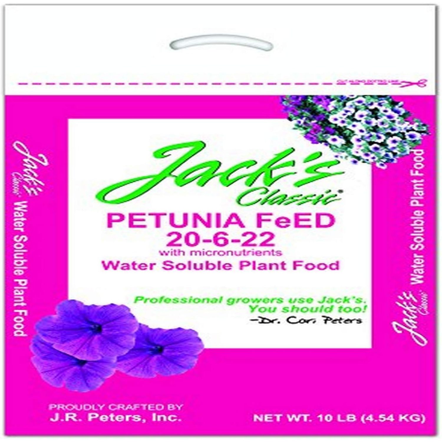 JR Peters Jacks Classic 52610 Petunia FeED Plastic Resealable Pouch