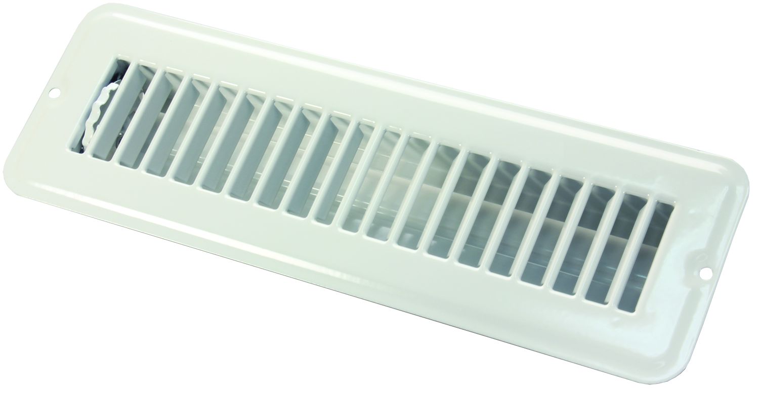 JR Products Bodenregister, 10,2 X 25,4 Cm | Stahl, Weiß Pulverbeschichtet