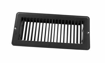 JR Products 02-29185 Undampered Floor Register - Black, 4" x 10"