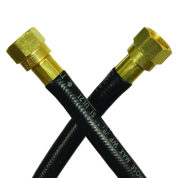 JR Products 07-30945 - 72" OEM 1/4" LP Gas Hose (3/8" Female Pipe Cylinder Thread to 3/8" Female Swivel Flare)