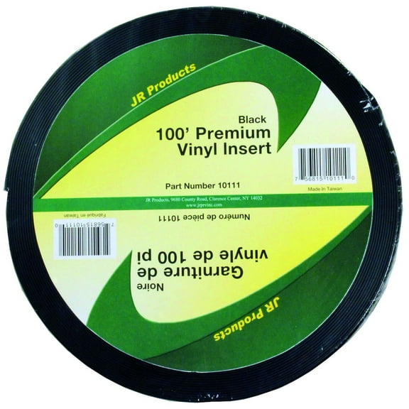 JR Products 10111 - 1" x 100' Black Premium Vinyl Insert