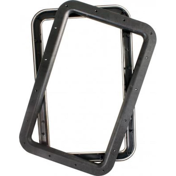 JR Products 11021 Deluxe RV Entry Door Window Frame Set - Black