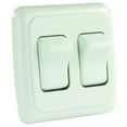 thumbnail image 1 of JR Products 12015 On/Off Switch with Bezel - Double Switch, White, 1 of 2