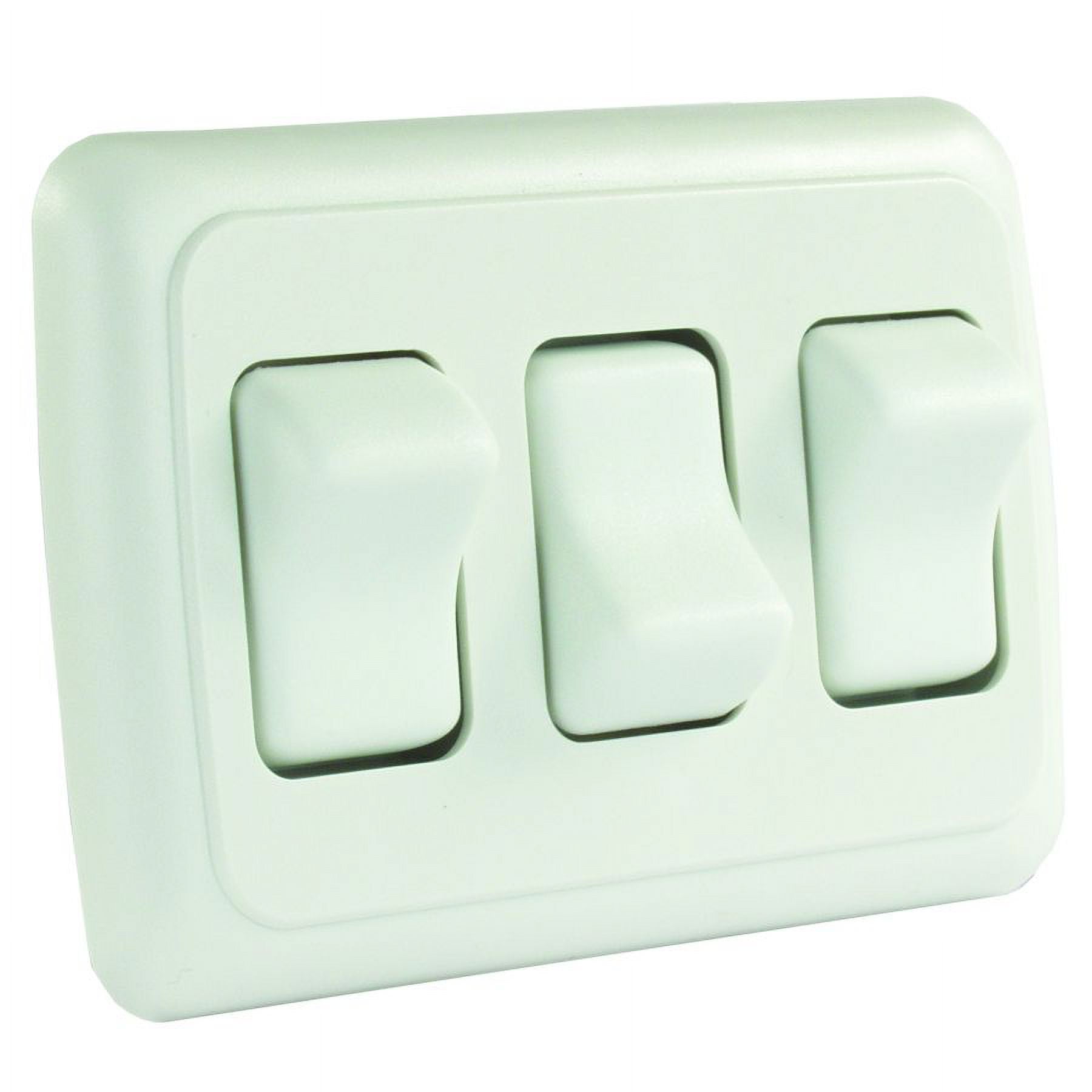 JR Products 12025 On/Off Switch with Bezel - Triple Switch, White ...