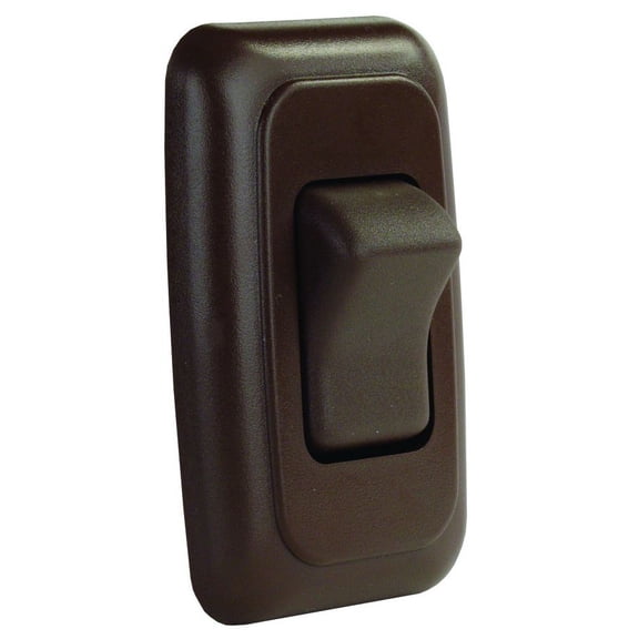 JR Products 12135 On/Off Switch with Bezel - Single Switch, Brown