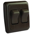 thumbnail image 1 of JR Products 12145 - Double SPST On/Off Brown Lighting Switch, 1 of 2