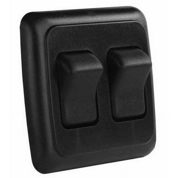 JR Products 12235 Multi-Purpose Single Rocker Double Switch - Black