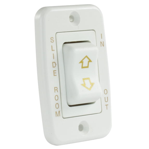JR Products 12345 Low Profile Slide-Out Switch with Bezel - White