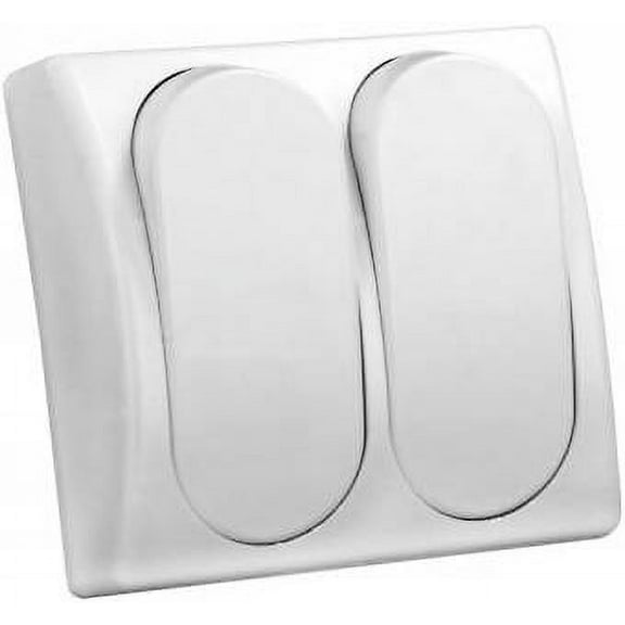 JR Products 13585 Modular Double Rocker Switch - White