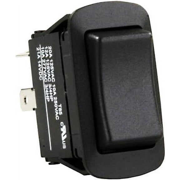 JR Products 13865 Multi-Purpose Single Rocker Reversing Mom-On/Off/Mom-On Switch - Black