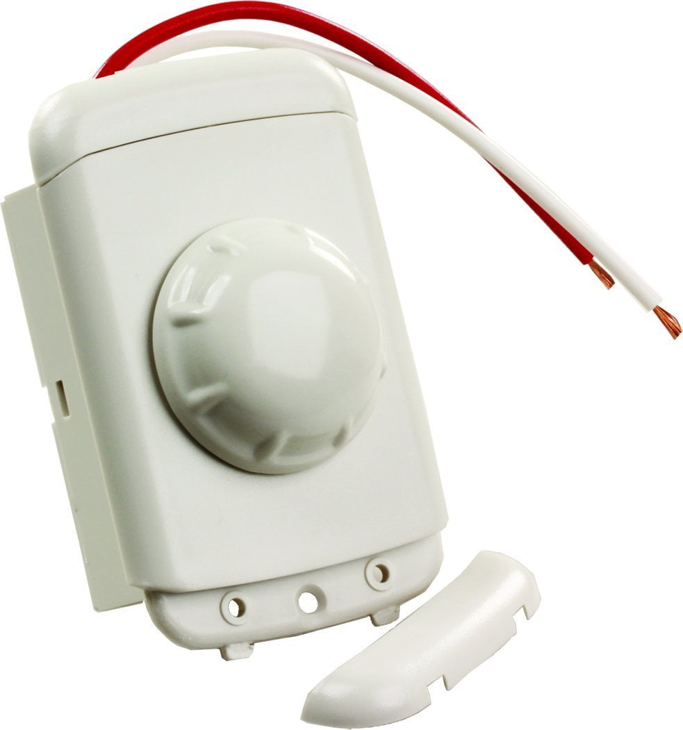 White Rotary Dimmer Switch with Stainless Steel Contacts