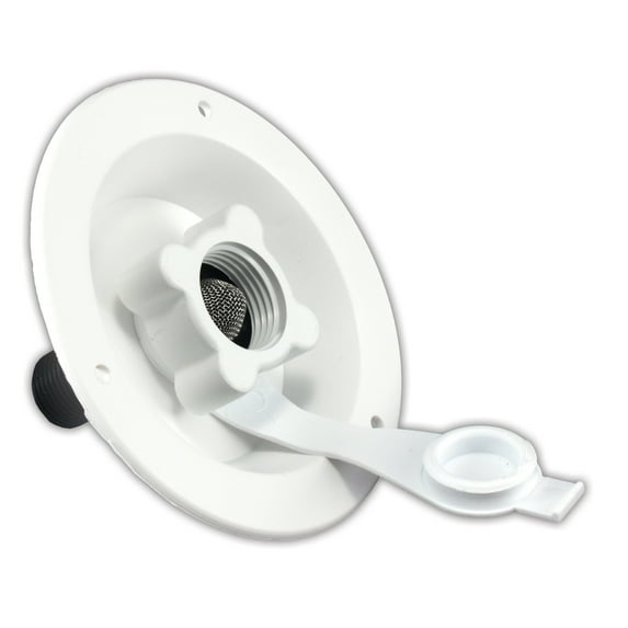 JR Products 321-B-2P-A City Water Dish with Plastic Check Valve - Polar White